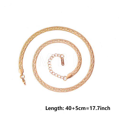 5MM Unisex 304 Stainless Steel Snake Chains Necklaces DL8400-3-1