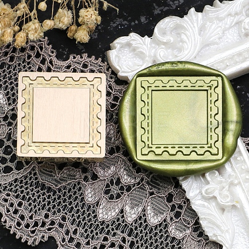 Square Flower Frame Brass Stamp Heads AJEW-M037-06G-01-1