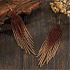 Bohemian Style Handmade Glass Seed Beads Tassel Stud Earrings JM2696-3