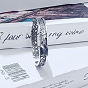 Vintage Zinc Alloy Textured Open Cuff Bangles WG06AAA-01-3