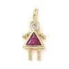 Brass Micro Pave Cubic Zirconia Pendants ZIRC-I356-17G-B06-1