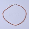 Natural Garnet Beaded Necklaces NJEW-K114-A-A03-1