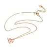 304 Stainless Steel Enamel Rocking Horse Pendant Necklaces for Women NJEW-T022-01B-4