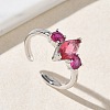 Brass Micro Pave Cubic Zirconia Cuff Open Rings for Women RJEW-L343-14P-01-1