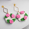 48Pcs 6 Style Half Round & Bowknot & Rectangle Alloy Stud Earring Findings FIND-DC0003-22-5