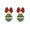 Zinc Alloy & Rhinestone Dangle Stud Earrings FS-WG792C8-01-1