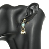 Abalone Shell/Paua Shell & Shell Pearl Beads Dangle Earrings EJEW-JE07327-01-2