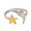 304 Stainless Steel Double Color Cuff Rings RJEW-S635-01GP-V-2