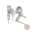 Anti-Tarnish Rhodium Plated 925 Sterling Silver Micro Pave Cubic Zirconia Pendant Bails X-STER-P034-43P-4