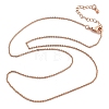 Brass Rolo Chains Necklaces for Women NJEW-D302-45RG-4