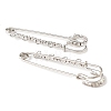 Iron Rhinestone Safety Pins Brooch Findings JEWB-E045-01B-P-2