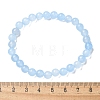 Natural & Dyed White Jade Bead Stretch Bracelets X-BJEW-K212-A-018-5