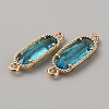 Golden Plated Brass Pave Glass Connector Charms FIND-WH0110-728G-10-2