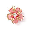 Handmade Glass Seed Beaded Sakura Pendants PALLOY-MZ00763-04-1