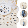 48Pcs 8 Color Glass Pendants PALLOY-PH01783-3