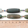 Frosted Natural Green Onyx Agate Beads Strands G-P605-M02-01-5