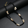 Bohemian Synthetic Non-magnetic Hematite & Coconut & Shell Surf Punk Beaded Necklaces for Men NI4745-3-1