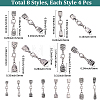 32Pcs 8 Styles Alloy Cord Ends HJEW-SC0003-12-2
