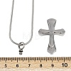 304 Stainless Steel Cross Pendant Pet Urn Ashes Necklaces NJEW-S455-02P-6