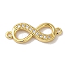 Rack Plating Brass Micro Pave Cubic Zirconia Links KK-P267-23G-02-1