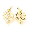 Brass Micro Pave Cubic Zirconia Charms ZIRC-O037-16G-2