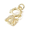 Brass Micro Pave Clear Cubic Zirconia Pendants CU-L001-18G-09-2