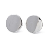 Non-Tarnish 304 Stainless Steel Flat Round Stud Earrings for Women EJEW-I285-12P-1