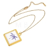Ocean Theme Alloy Acrylic Coconut Tree Pendant 201 Stainless Steel Cable Chain Necklaces for Women NJEW-F369-01E-2
