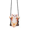 Resin Cat Pendant Decorations HJEW-WH0102-018-1