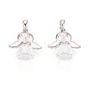 925 Sterling Silver & Austrian Crystal Angel Pendants STER-N016-102P-1