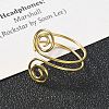 304 Stainless Steel Round Wrap Open Cuff Rings for Women Men RJEW-Z071-02B-G-2