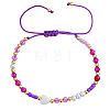 Round Glass & Lampwork & Imitation Pearl & Natural Shell Beads Braided Bead Bracelets VE0130-2-1