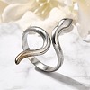 Snake 304 Stainless Steel Open Cuff Rings for Women RJEW-M046-02P-1