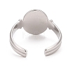 304 Stainless Steel Oval Watch Shape Open Cuff Ring for Women RJEW-C025-04P-2