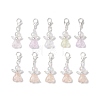 Transparent Acrylic Heart Angel Pendant Decorations HJEW-JM04525-2