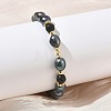 Natural Cultured Freshwater Pearl & Lava Rock Beaded Stretch Bracelets for Women BJEW-JB13714-01-2