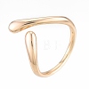 Brass Teardrop Open Cuff Ring for Women X-RJEW-T001-90G-3