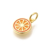 Real 18K Gold Plated Brass Enamel Charms KK-L225-001G-02-2