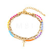 304 Stainless Steel Letter Charm Double-layered Bracelets VG5038-20-1
