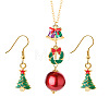 Christmas Alloy Enamel Pendant Necklaces & Dangle Earrings FS-WG15A06-01-1