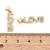Valentine's Day Rack Plating Brass Micro Pave Clear Cubic Zirconia Pendants KK-A206-07G-3