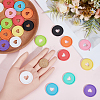 60Pcs 10 Colors Plastic Loose Leaf Ring Round Binder Discs FIND-GF0009-71-3