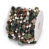 Natural Indian Agate Nuggets & 316 Stainless Steel Handmade Link Chains CHS-K021-14G-17-2