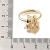 Brass Micro Pave Clear Cubic Zirconia Fold Over Clasps KK-K389-106G-3