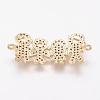 Brass Micro Pave Cubic Zirconia Links ZIRC-G103-11G-2