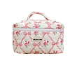 Bowknot Printed Cotton Cosmetic Zipper Tote Bags PW-WGB0E56-01-1