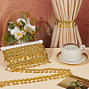 Polyester Braided Metallic Lace Trim with Metal Flat Round Tassel OCOR-WH0082-537B-4