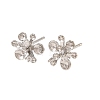 Brass Cubic Zirconia Stud Earring Settings CU-CBA53F6-01P-1