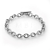 Tarnish Resistant 304 Stainless Steel Cable Chain Bracelets BJEW-G618-04P-B-1