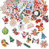 102Pcs Christmas Theme Plastic Self Adhesive Stickers DIY-SC0021-89-1